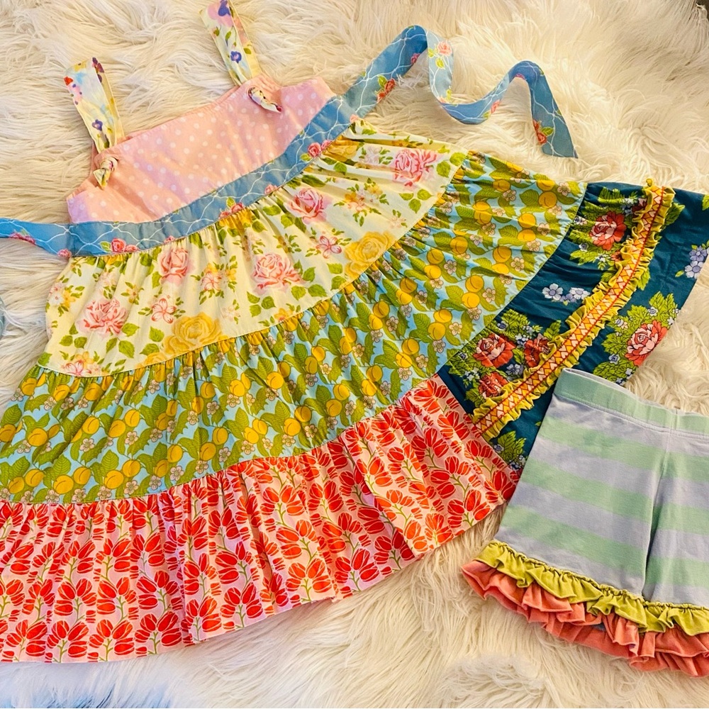 Matilda Jane bundle with Size 6 floral and fruit dress and bloomers.